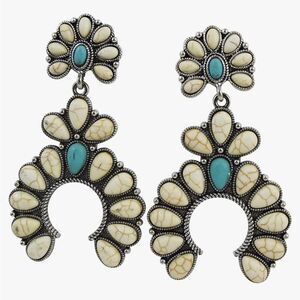 Bohemian white drop earrings A358